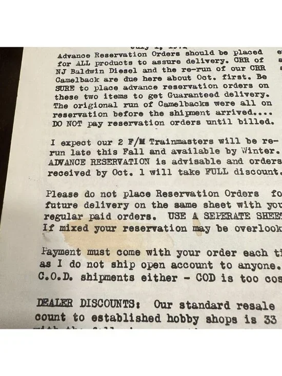Rare Vintage Red Ball HO Gage Dealer List 1971-1972 Train Catalog - Picture 4 of 4